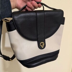 Fossil leather bag two tone